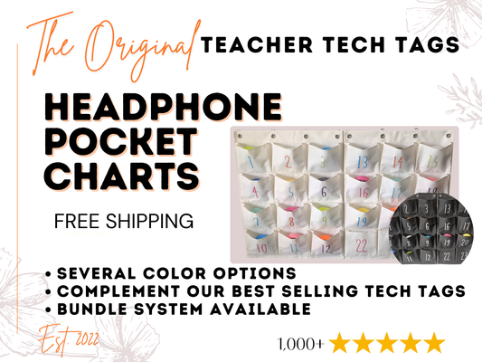 Classroom Headphone Organizer Pocket Chart for Elementary Classrooms