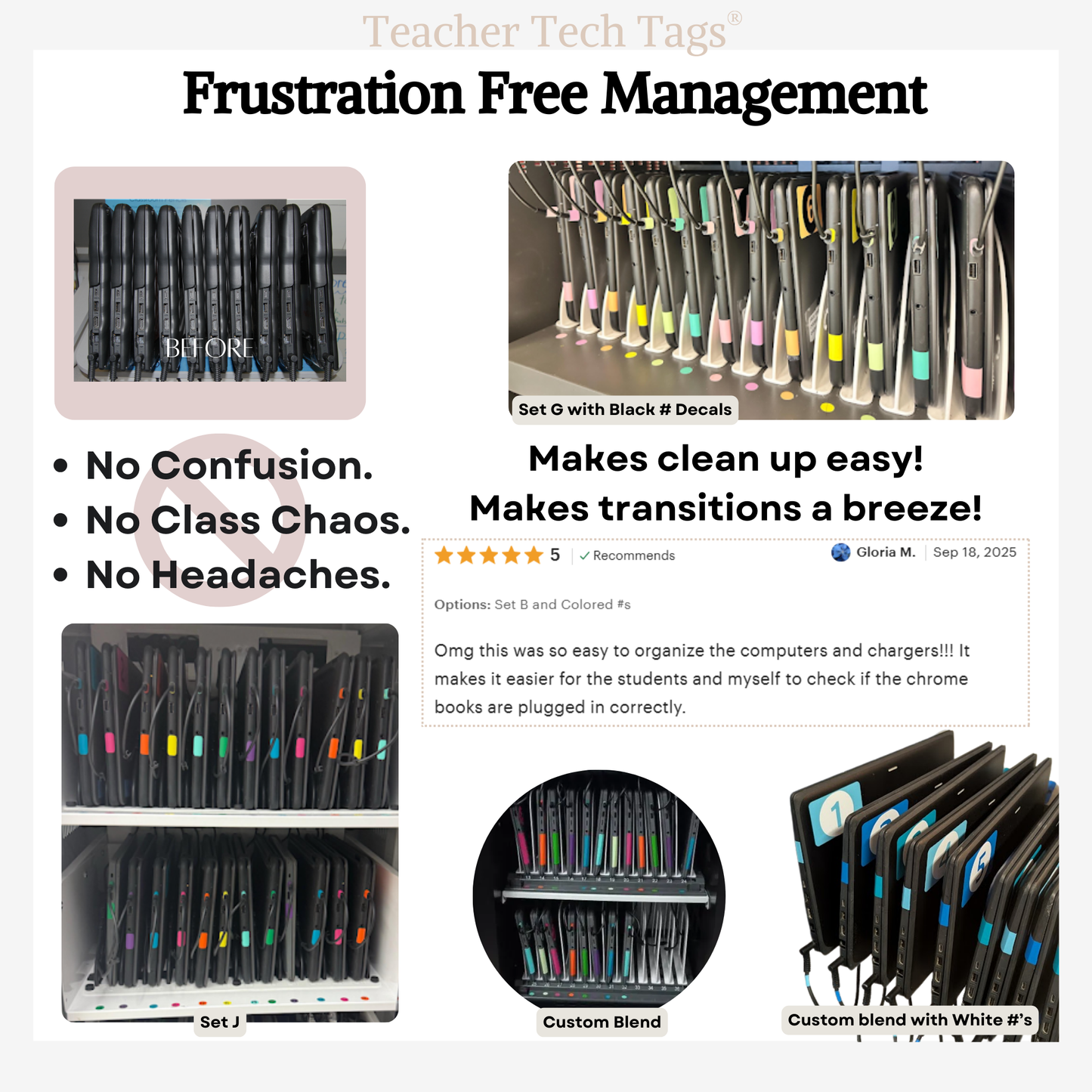 Color Coded Chromebook Laptop Labels for Classroom Organization