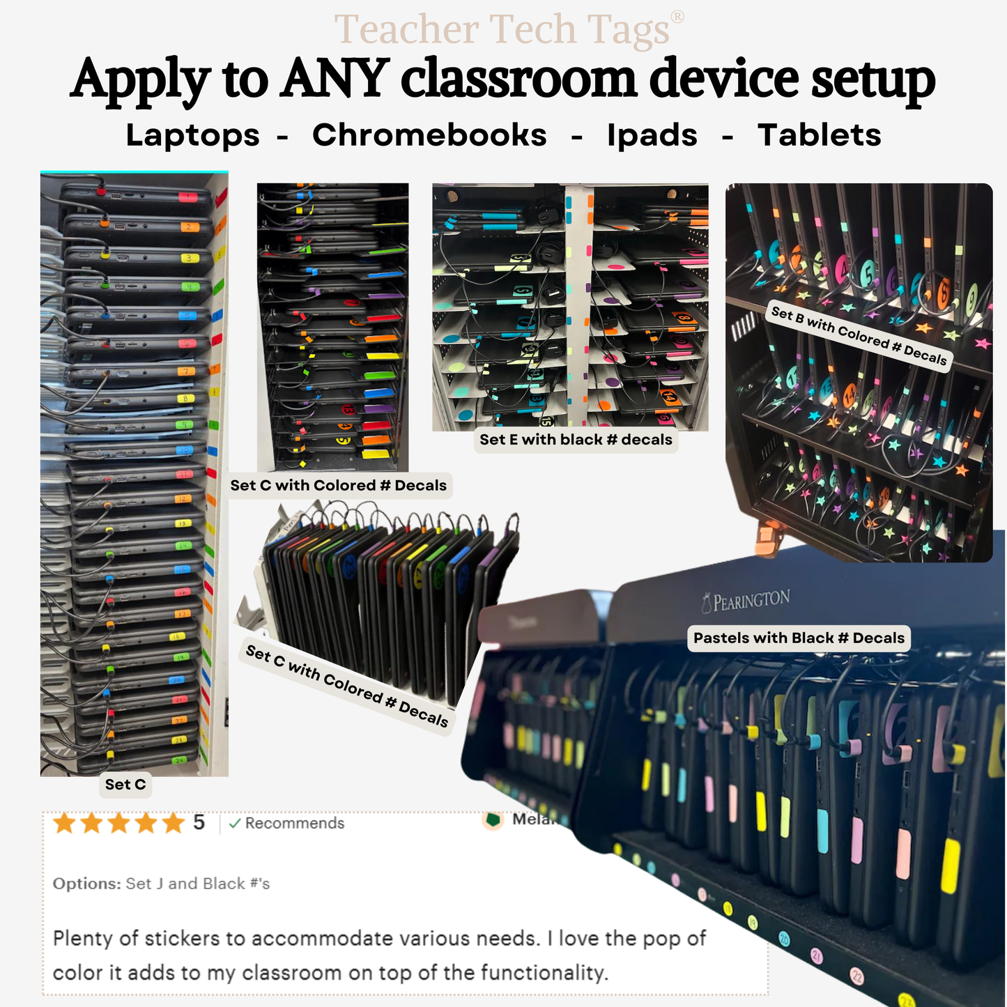 Color Coded Chromebook Laptop Labels for Classroom Organization