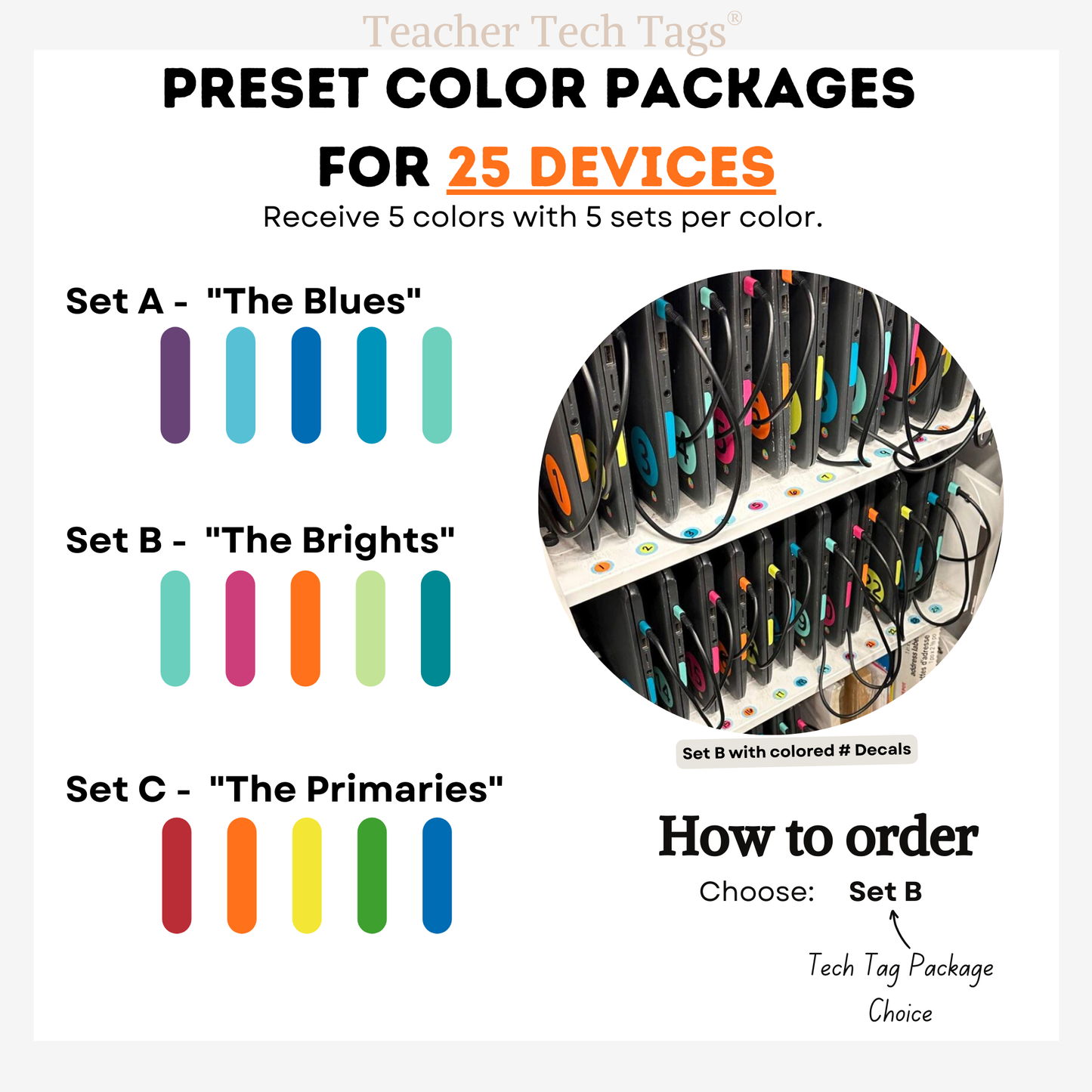 Color Coded Chromebook Laptop Labels for Classroom Organization