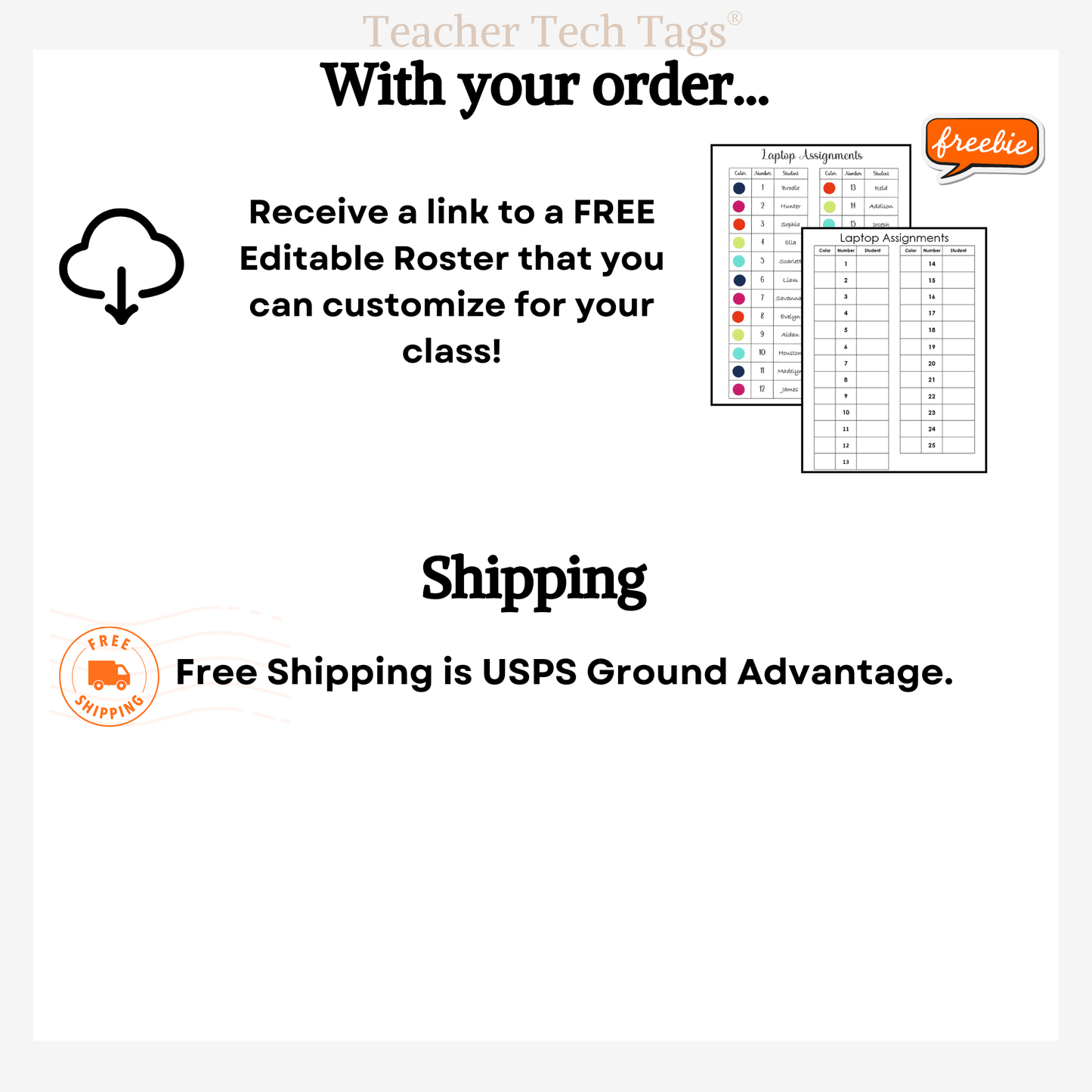 Color Coded Chromebook Laptop Labels for Classroom Organization