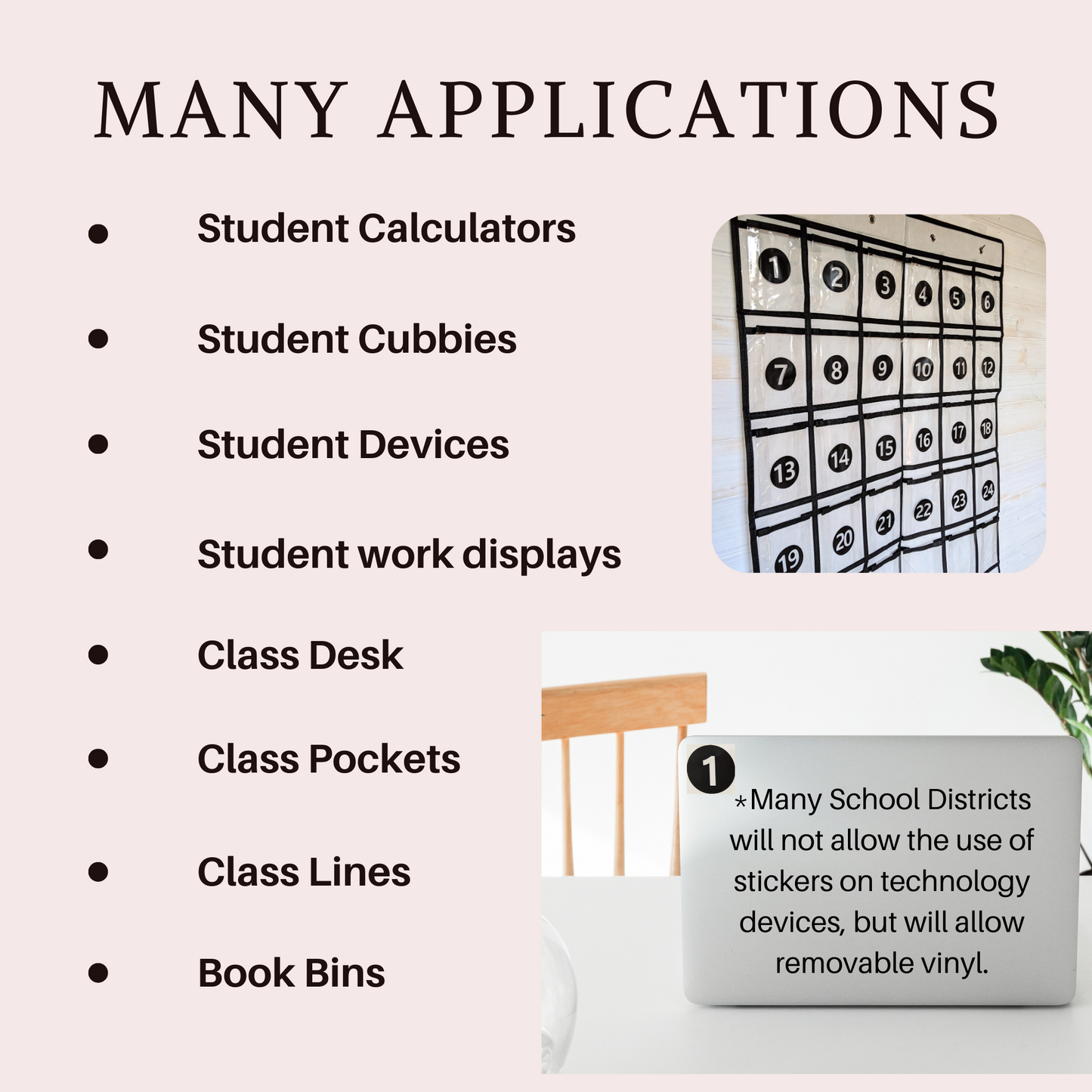 Vinyl Classroom Number Decals