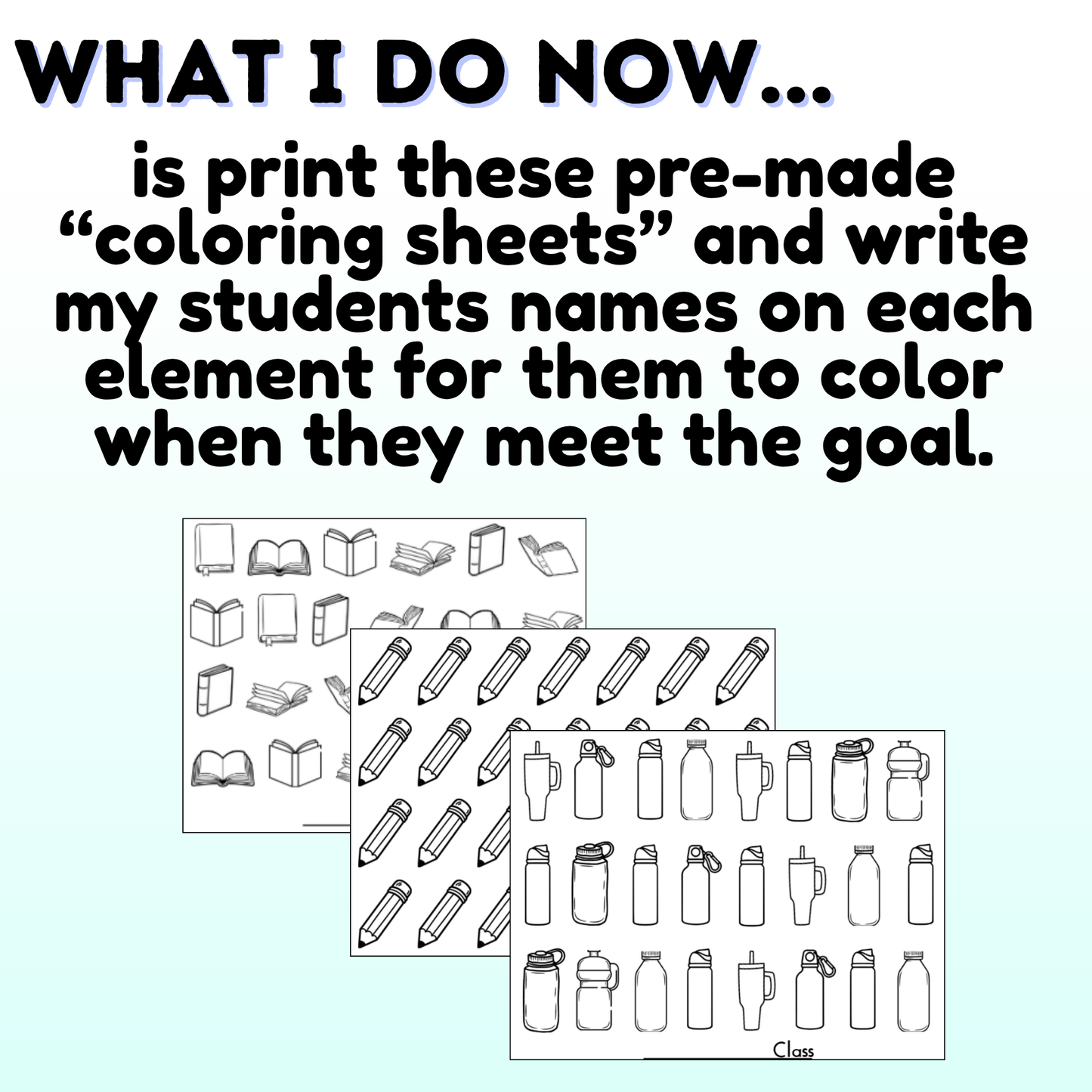 Classroom Goal Tracking Coloring Sheets | Printable Elementary Teacher Resource (Digital Download)