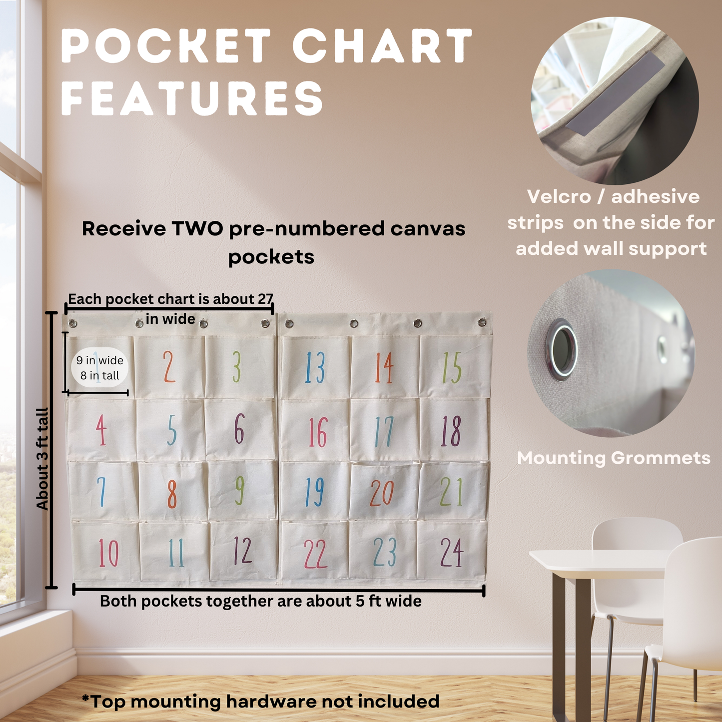 Classroom Headphone Organizer Pocket Charts