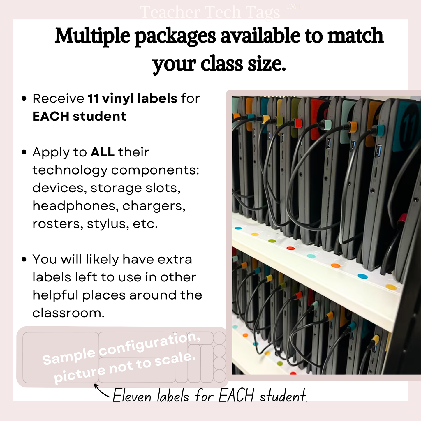 Classroom Laptop Labels for Classroom Chromebook Organization  I  Teacher Tech Tags