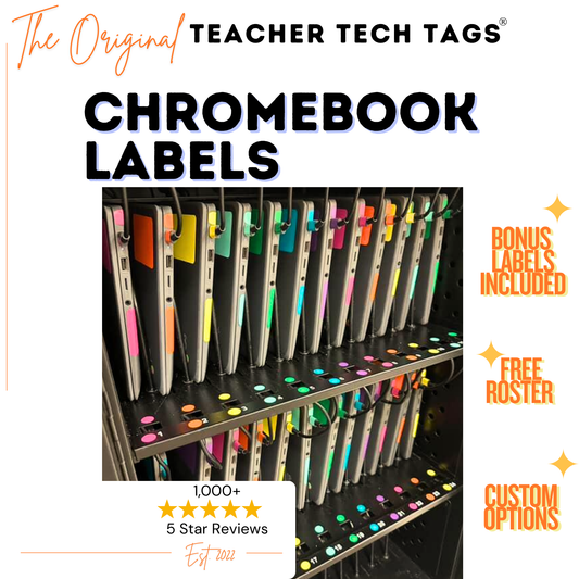 Color Coded Chromebook Laptop Labels for Classroom Organization