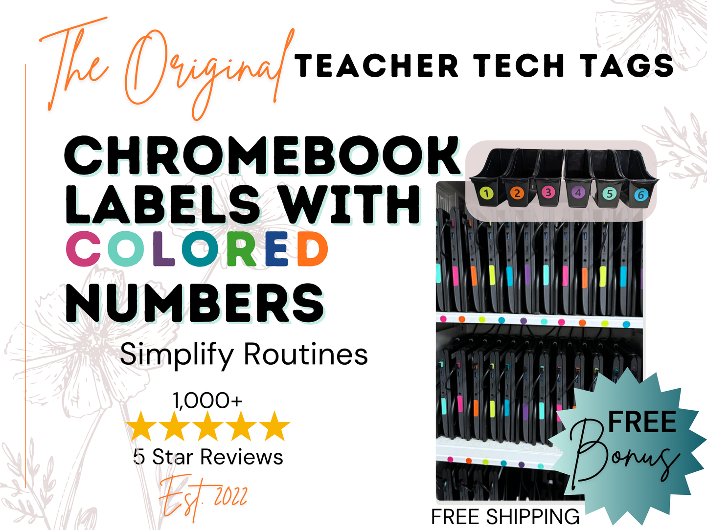 Classroom numbers and Chromebook Labels for classroom organization must have teacher tool for classroom management in elementary classroom