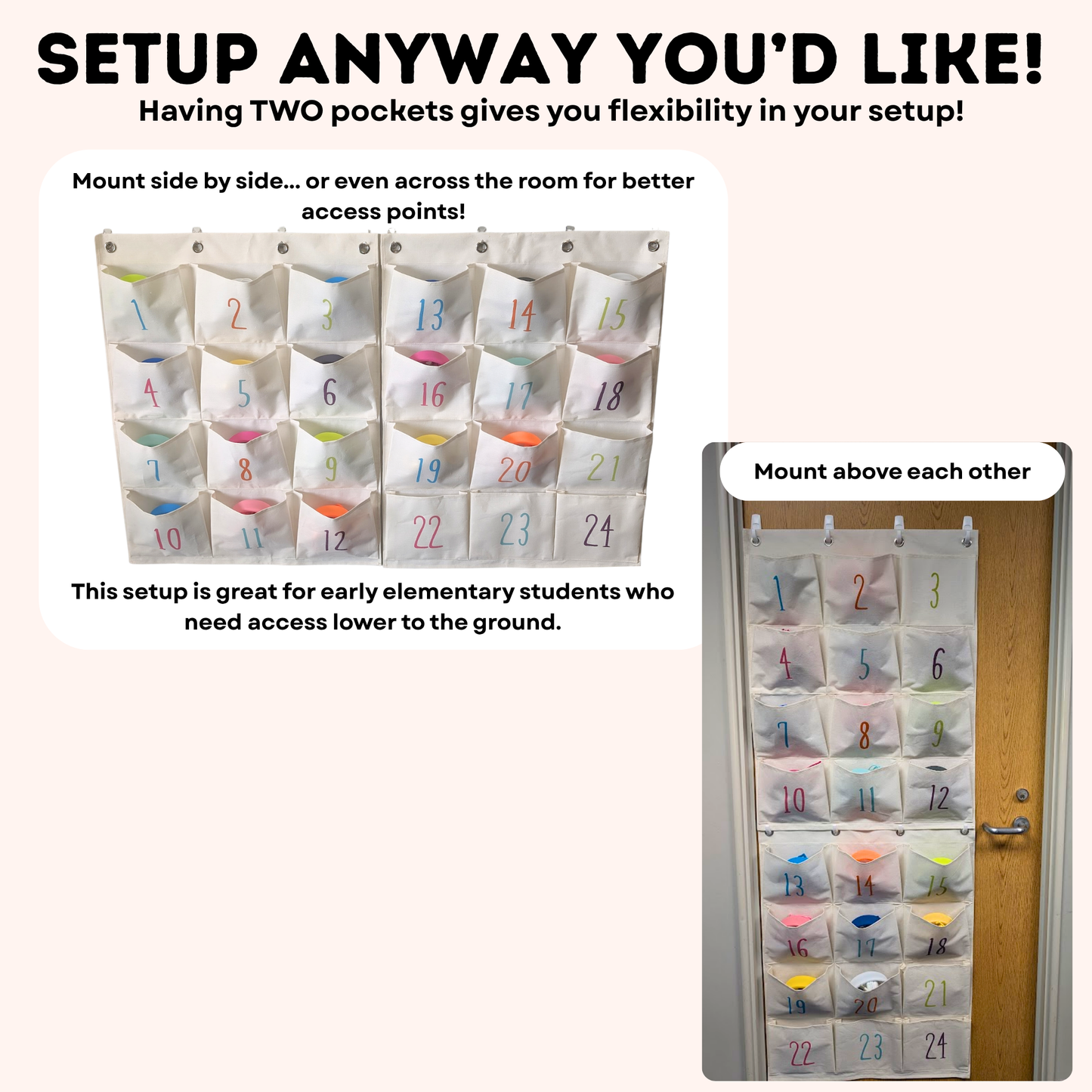 Classroom Headphone Organizer Pocket Charts