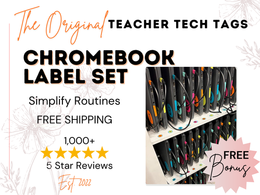 Classroom Laptop Labels for Classroom Chromebook Organization  I  Teacher Tech Tags