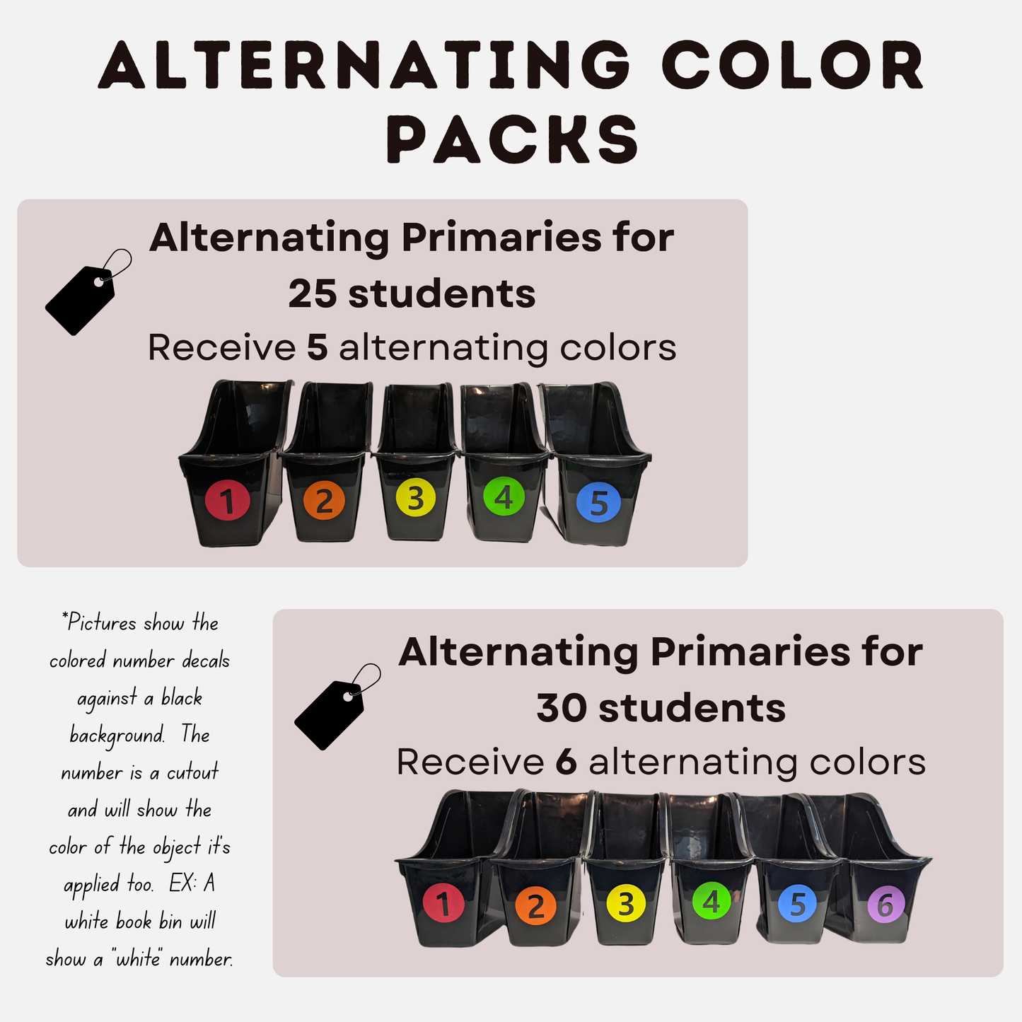 Colorful vinyl number decals for classroom cubbies and organization must have for teacher tool for classroom management routine elementary