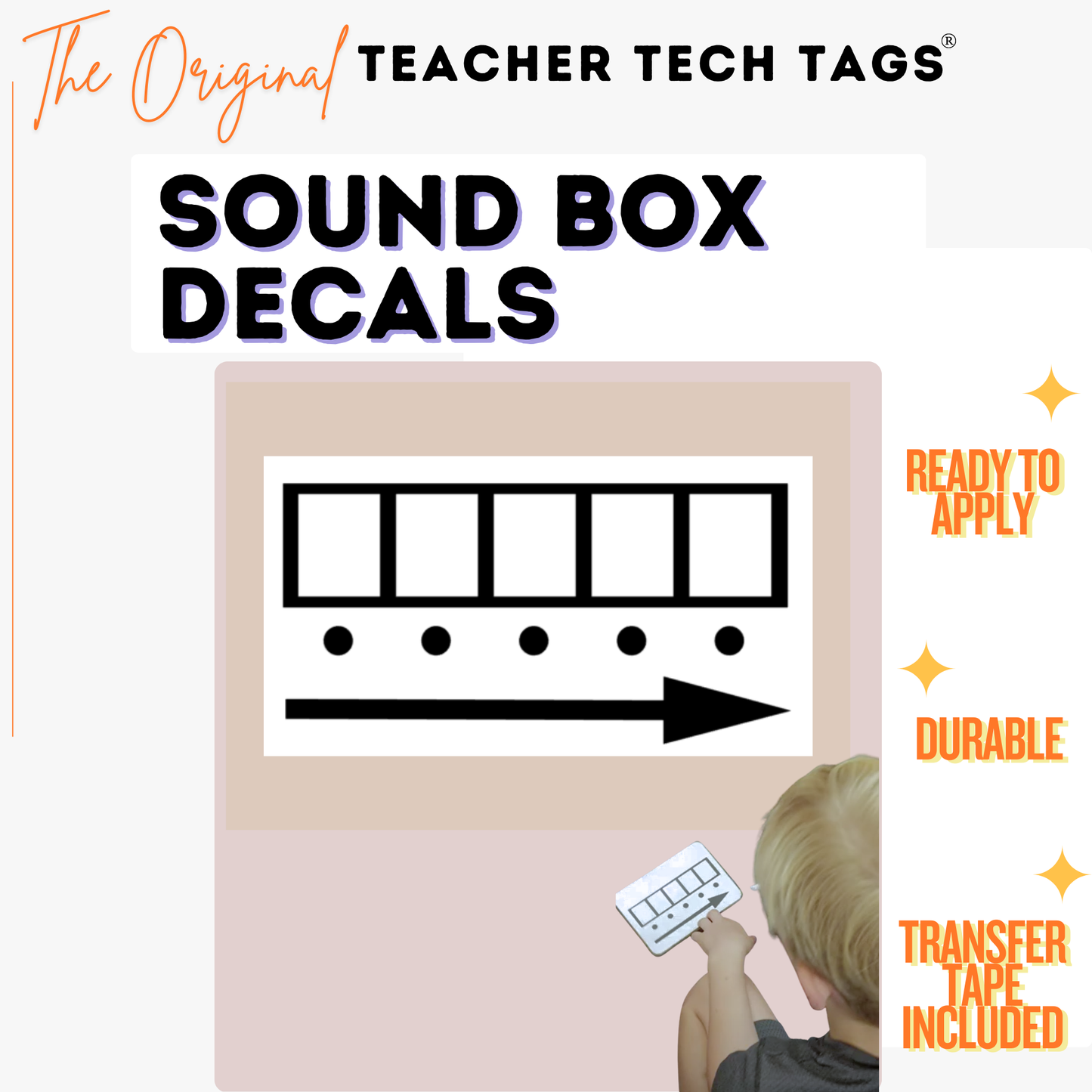 Science of Reading Mat Template Word Mapping Tool Sound Box Mat Orthographic Phonemic Awareness classroom vinyl decal